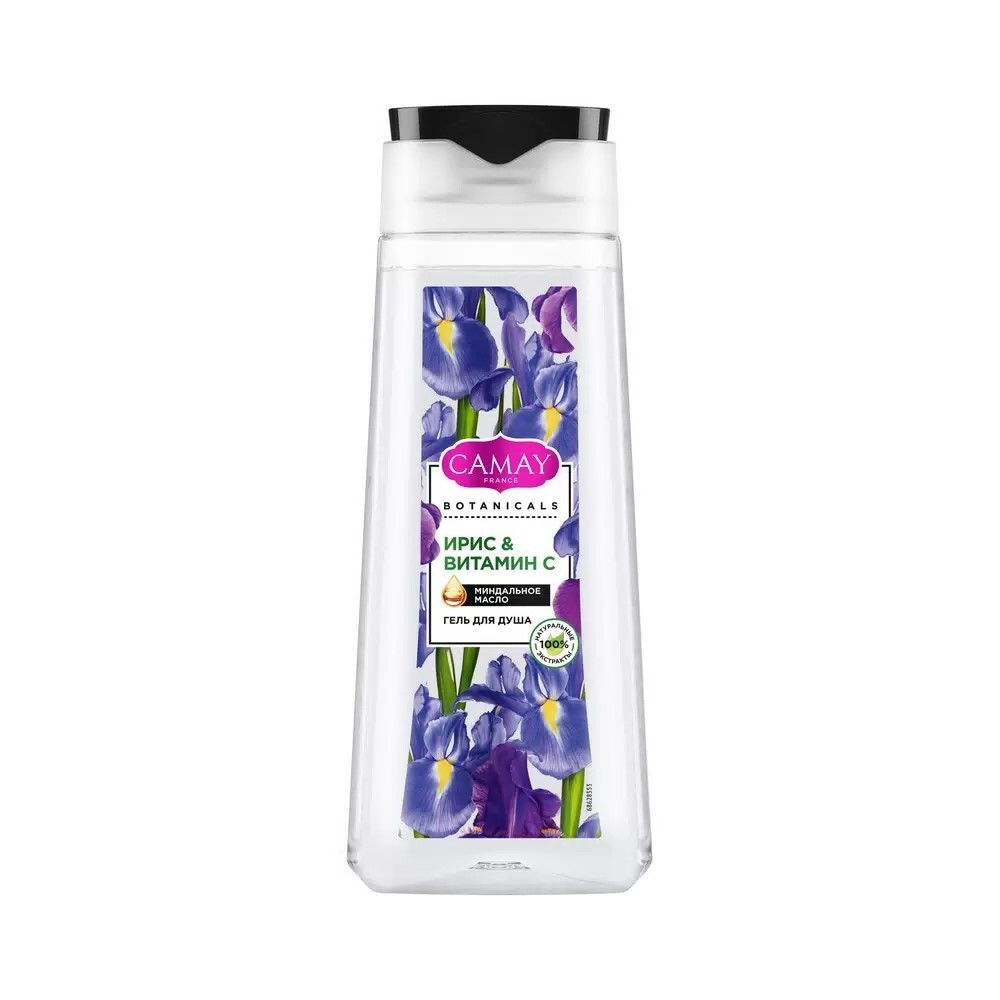 CAMAY Гель для душа Botanicals Ирис и Витамин С с миндальным маслом 250 мл (890172)