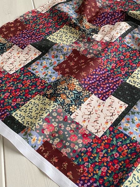 ЛЕНИВЫЙ ПЭЧВОРК, бордовый, 100% хлопок, Handmade Fabrics 5