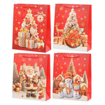 Подарочный пакет Basir, серия "Новый год", объемный рисунок, 18*23*10 см, ассорти