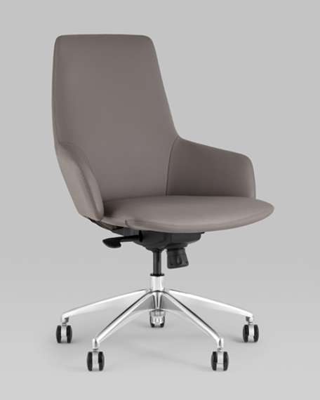 Кресло офисное Bow серая экокожа