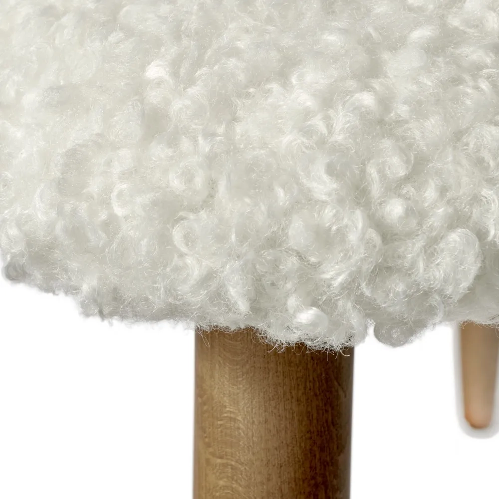 Стул Bradex Home Lucas белый искусственный мех с ножками цвета орех