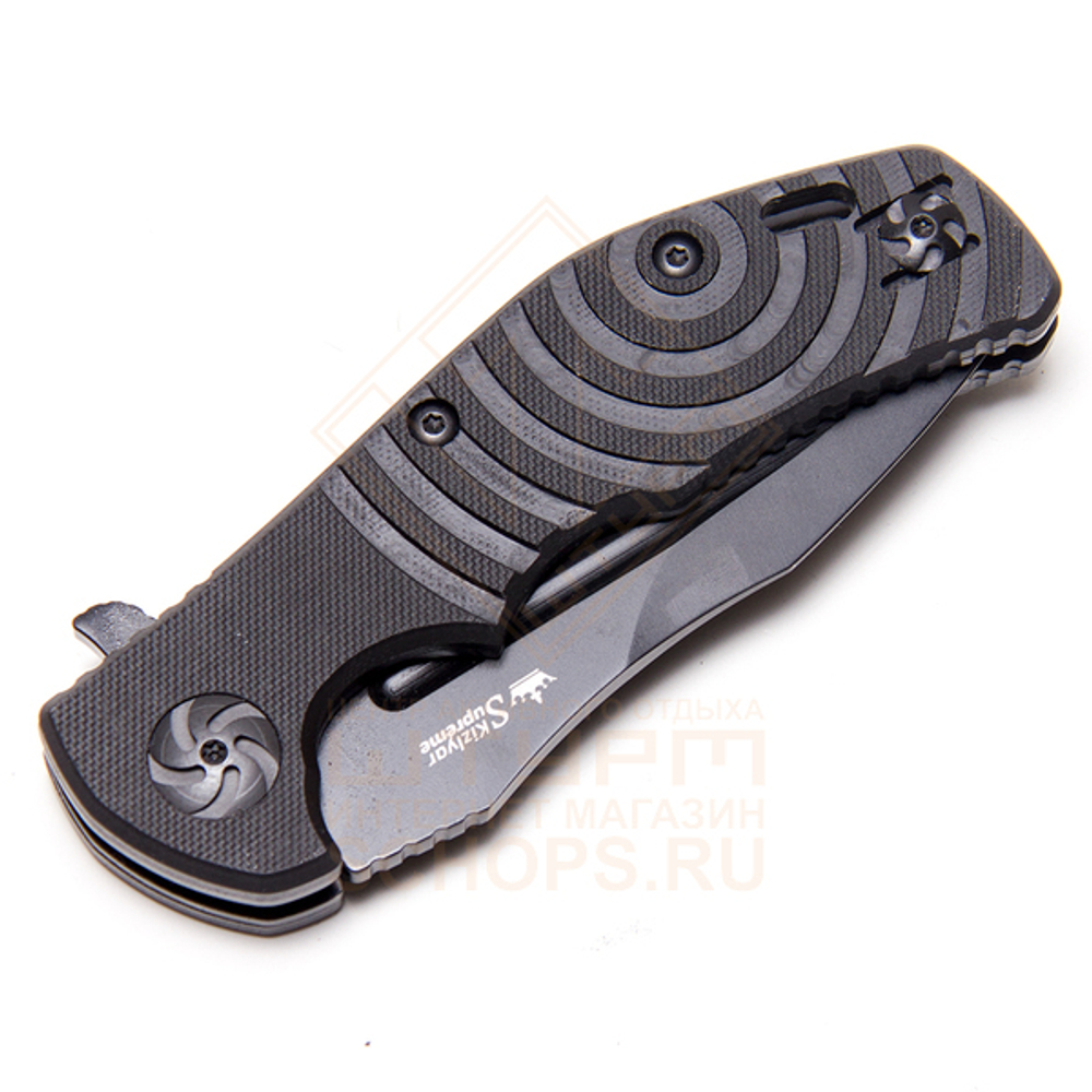 Нож складной Kizlyar Supreme Bloke-Z D2 G10, Black/Stonewash