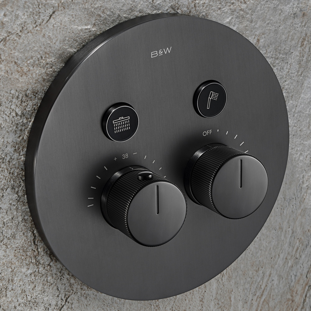 Комплект встраиваемой душевой системы Black&White Universe с термостатом Gun Metal (U7566GM)