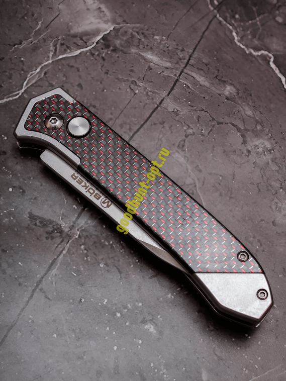 Тактический складной автоматический нож BOKER MAGNUM Черный в красную точку