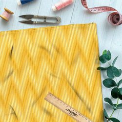 Ткань штапель жёлтые зигзаги в полоску