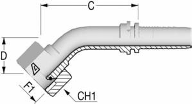 Фитинг DN 06 BSP (Г) 1/4 (45) ALFAGOMMA
