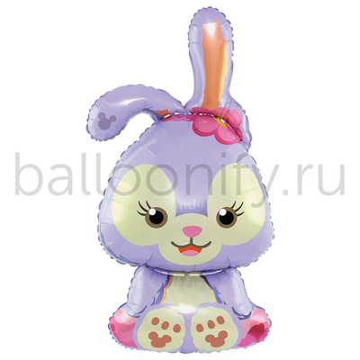 Шар (40''/102 см) Фигура, Зайка, Сиреневый, 1 шт.