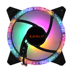 Комплект из 3 вентиляторов TESLA RGB120-3D3, 120мм, 1200rpm, 3-pin+Molex, прозрачный-белый/RGB, 38CFM, 21дБ, антивибропрокладки (TSL-120-3D3)