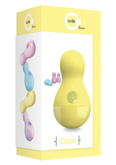 Жёлтый вибростимулятор COCO BODY - 9 см.