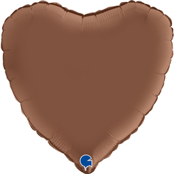 Сердце сатин шоколад 46 см