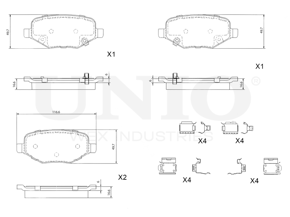 Колодки тормозные диск. задние UNIO BRP-20465