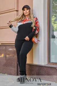 Костюм 1528-черный -терракотовый Minova