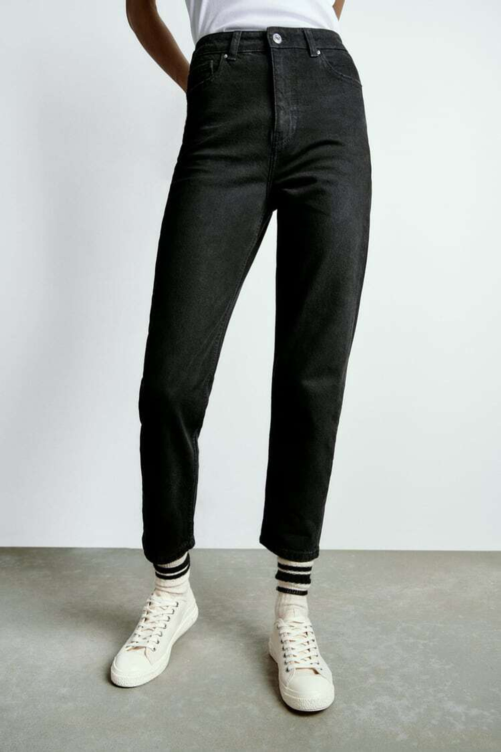 ZARA ДЖИНСЫ Z1975 MOM FIT, ЧЕРНЫЙ