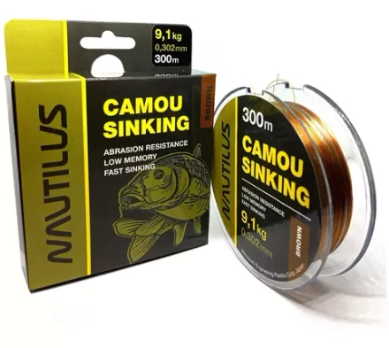 Леска Nautilus Camou Brown Sinking  d-0.302мм 300м