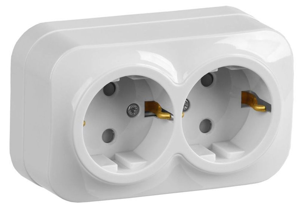 Розетка 2-м ОП GLORY РСш22-3-ХБ 16А с заземл. защ. шторки бел. IEK ERH24-K01-16 Розетка 2-м ОП GLORY РСш22-3-ХБ 16А с заземл. защ. шторки бел. IEK ERH24-K01-16
