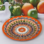 Тарелка плоская 26см оранжевая Риштанская Керамика