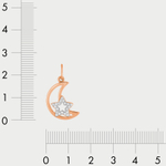 Подвеска из розового золота 585 пробы с фианитами женская (арт. 50263)