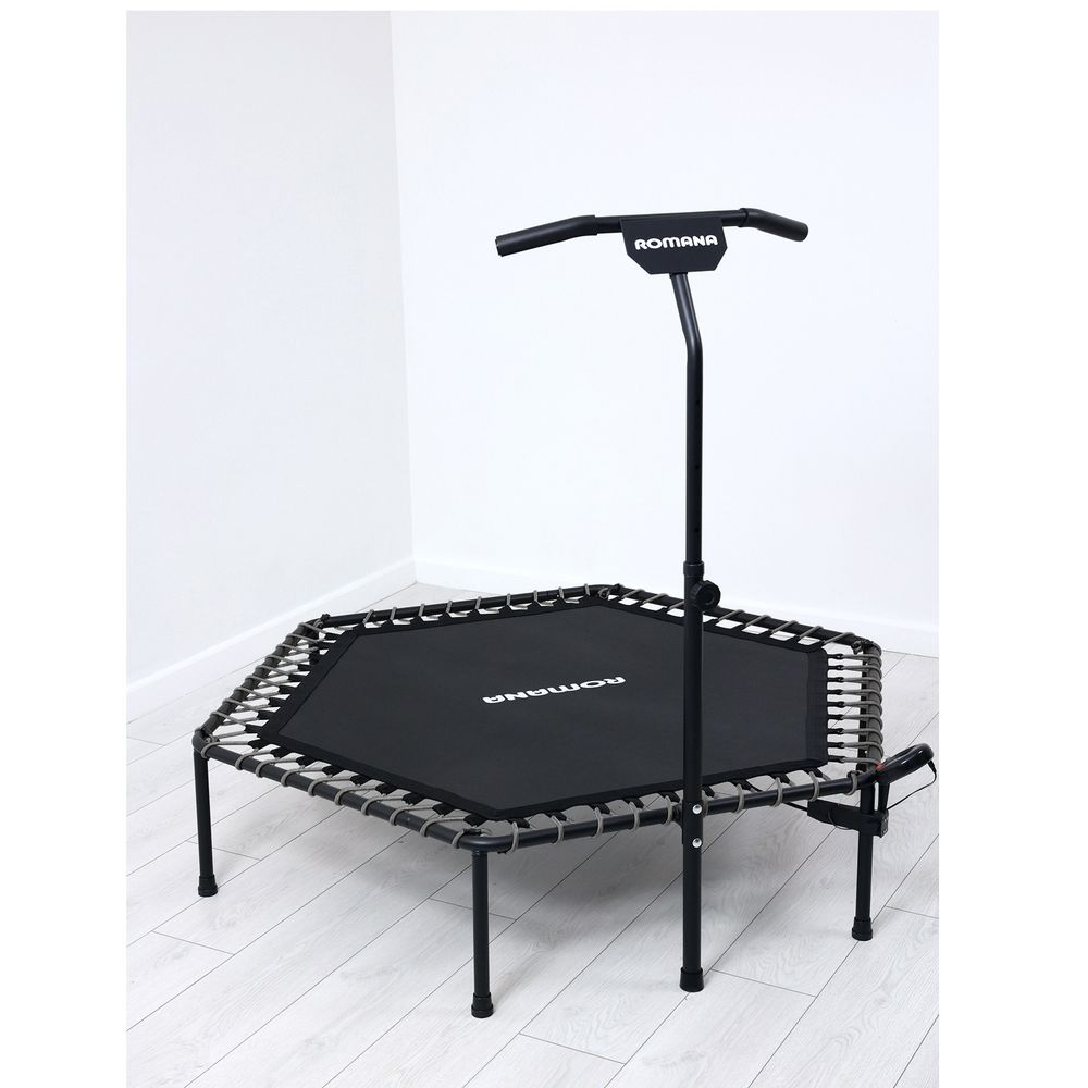 Батут для джампинга с рукояткой и счетчиком Romana 12.10.00 (черный)