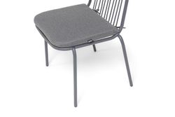 "Кастелло" стул плетеный из роупа, каркас из стали темно-серый (RAL7024) муар, ткань темно-серая 027