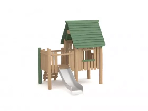 Домик с террасой и горкой