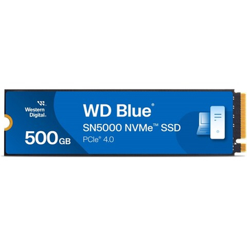 Твердотельный накопитель SSD 500Gb Western Digital Blue, NVMe, M.2 2280, PCI-E 4x4, (R5000/W4000 MB/s), TBW300