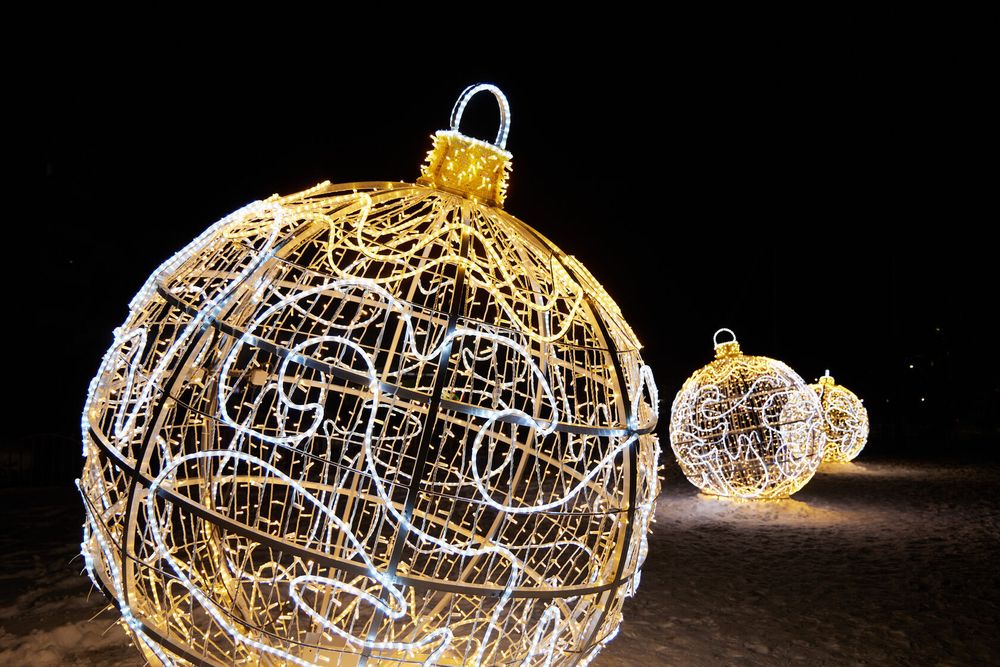 Светодиодный шар елочный