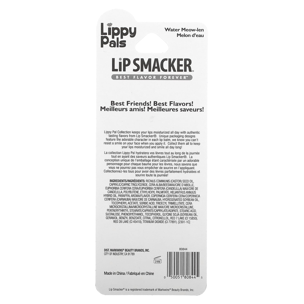 Lip Smacker, Lippy Pals Balm, Kitty, водное мяуканье, 4 г (0,14 унции)