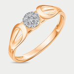 Кольцо для женщин из розового золота 585 пробы с фианитами (арт. 04-51-0542-00)