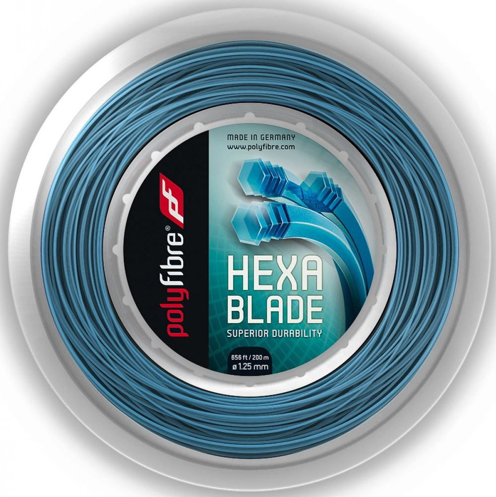 Теннисные струны Polyfibre Hexablade (200 m) - blue