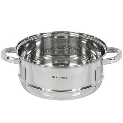 Секция для пароварки нерж, 24 см, Daniks, Оптима, нержавеющие ручки, GS-01201-24ST