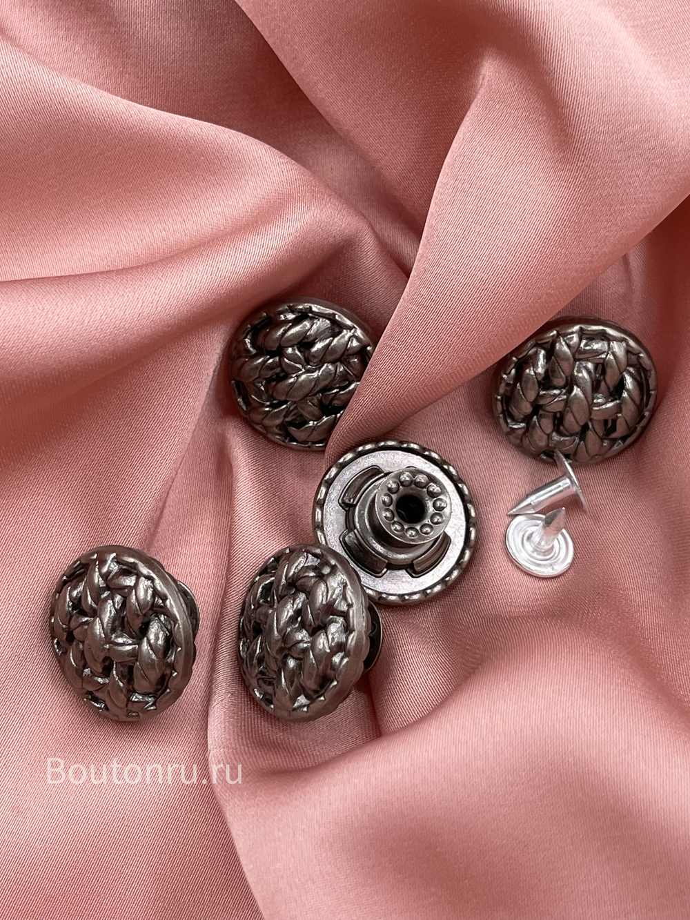 Пуговицы  установочные графитовые с плетением
