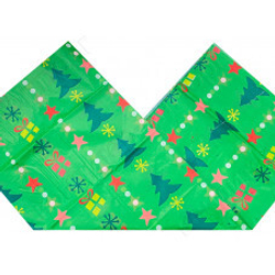 Бумага упаковочная тишью «Merry Christmas зеленая с елками и подарками», 50 х 66 см, 5 листов