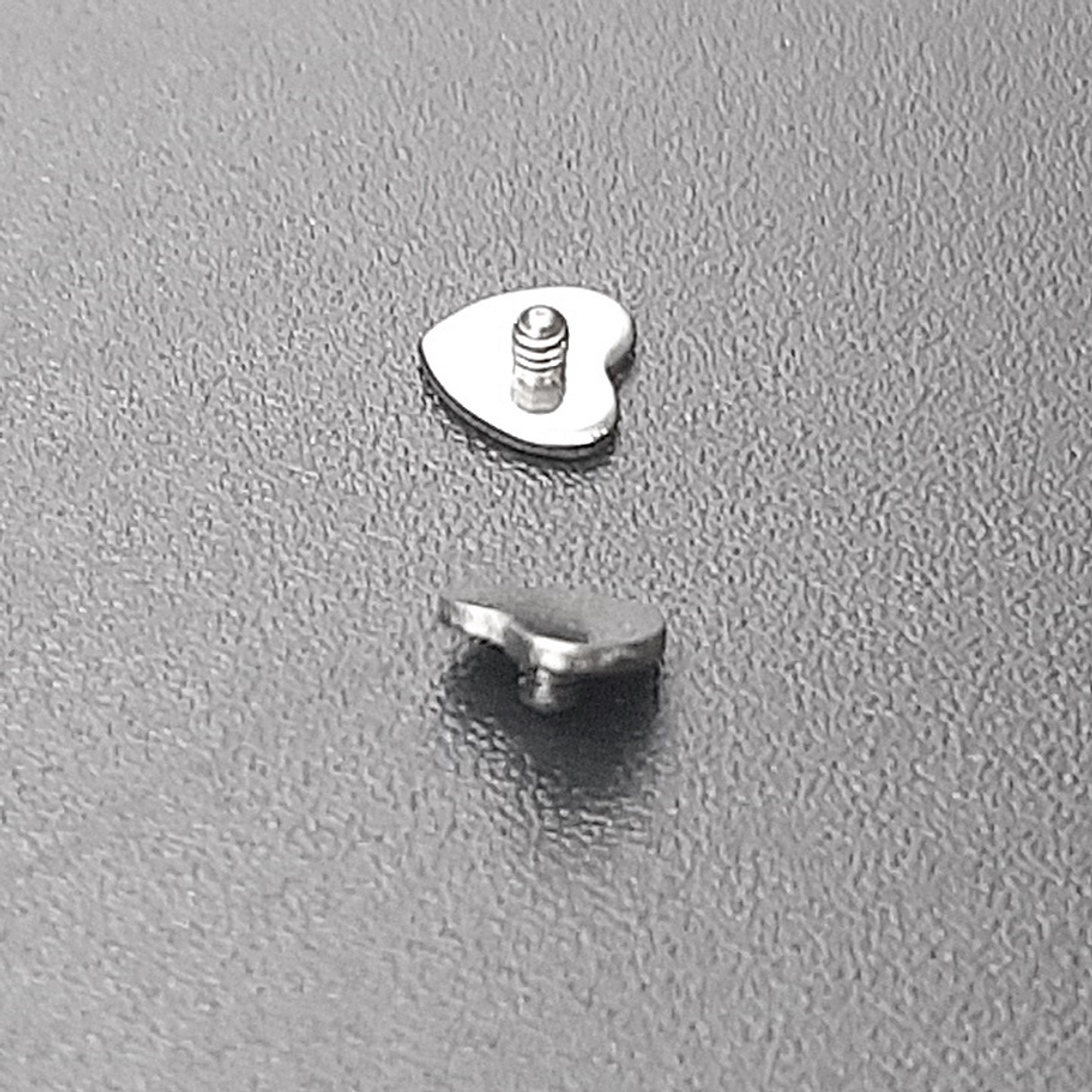 Накрутка 1 шт для микродермала Сердце 4 мм, толщина резьбы 1,6 мм для пирсинга. Титан G23