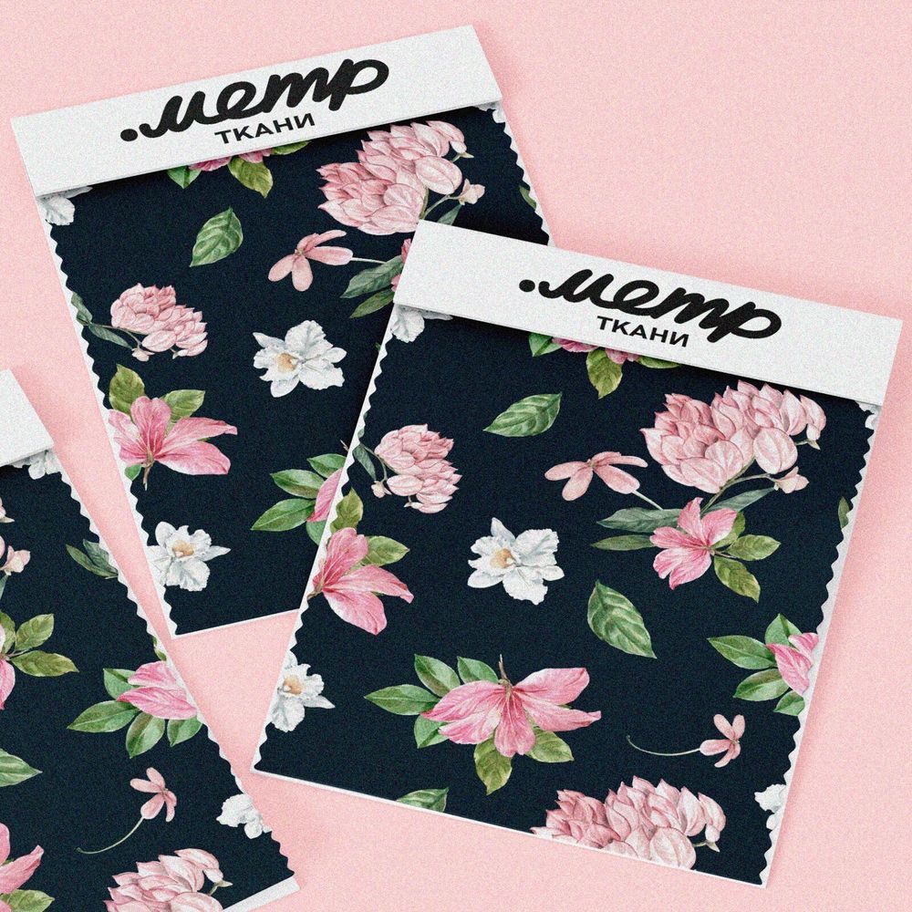 Ткань ниагара нежно розовые и белые цветы