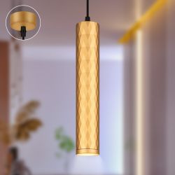 Светильник подвесной (подвес) ЭРА PL15 GD MR16 GU10 потолочный цилиндр золото | Подвесные светильники