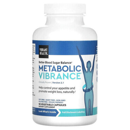 Ресвератрол Vibrant Health, Metabolic Vibrance, версия 2, 90 растительных капсул