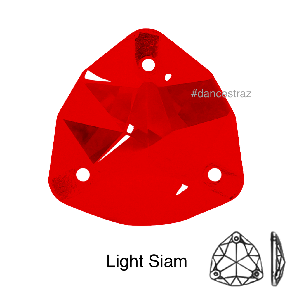 Стразы пришивные, Fat Triangle, Light Siam, 227, 17mm, (72 ea/pkg), 5A+, (F2)