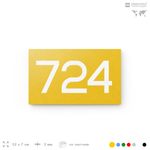 Номер на дверь 724, табличка на дверь для офиса, квартиры, кабинета, аудитории, склада, желтая 120х70 мм, Айдентика Технолоджи