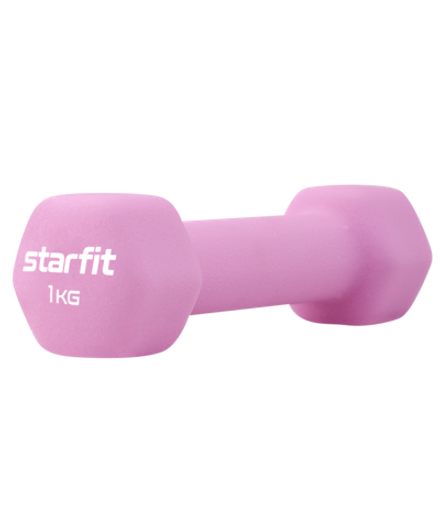 Гантель неопреновая DB-201 1 кг, розовый пастельный