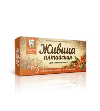 Смолка Живица "Алтайская" с пчелиным воском и облепихой, блистер 4*0,8г, в инд.уп.