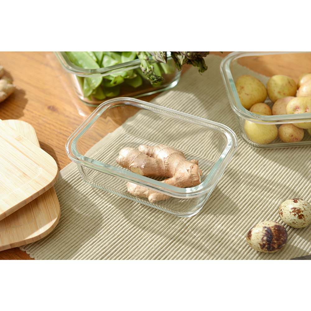 Контейнер для запекания и хранения smart solutions с крышкой из бамбука, 370 мл