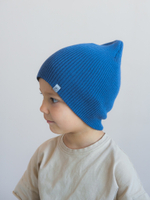 Шапка вязаная хлопковая ТВИНС(Черный, джинс)