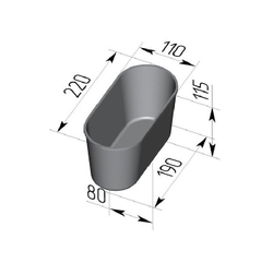 Форма для выпечки хлеба Л-7 овальная 220х110х115 мм