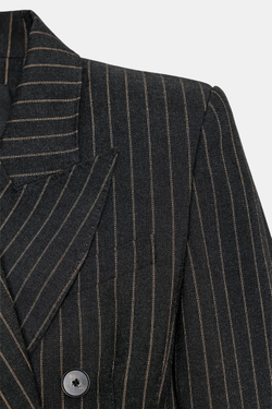 ZARA ПЛАТЬЕ-ПИДЖАК В ТОНКУЮ ПОЛОСКУ — ZW COLLECTION, СЕРЫЙ