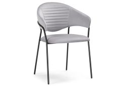 Стул на металлокаркасе Рансол серый / черный глянец