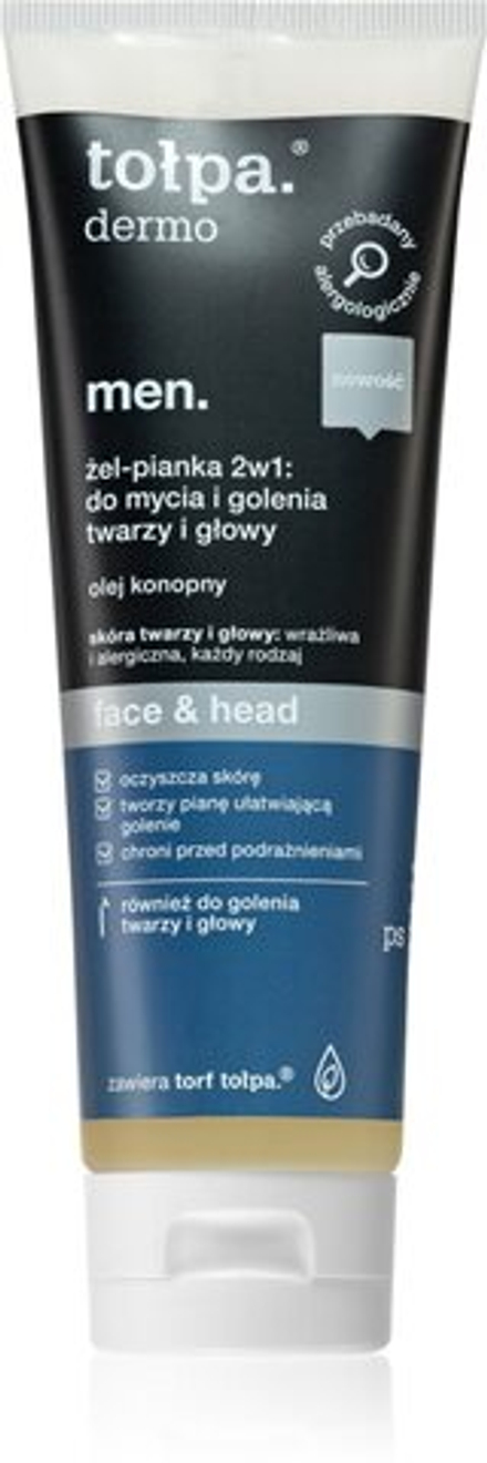 Tołpa Dermo Men Face & Head - гелевая пена для бритья и очищения кожи /   100  ml  / GTIN 5902719418716