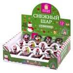 Сувенир снежный шар ДРУЗЬЯ ДЕДА МОРОЗА, диаметр 45 мм, полистоун/стекло, 4 дизайна ассорти, ЗОЛОТАЯ СКАЗКА, 592138