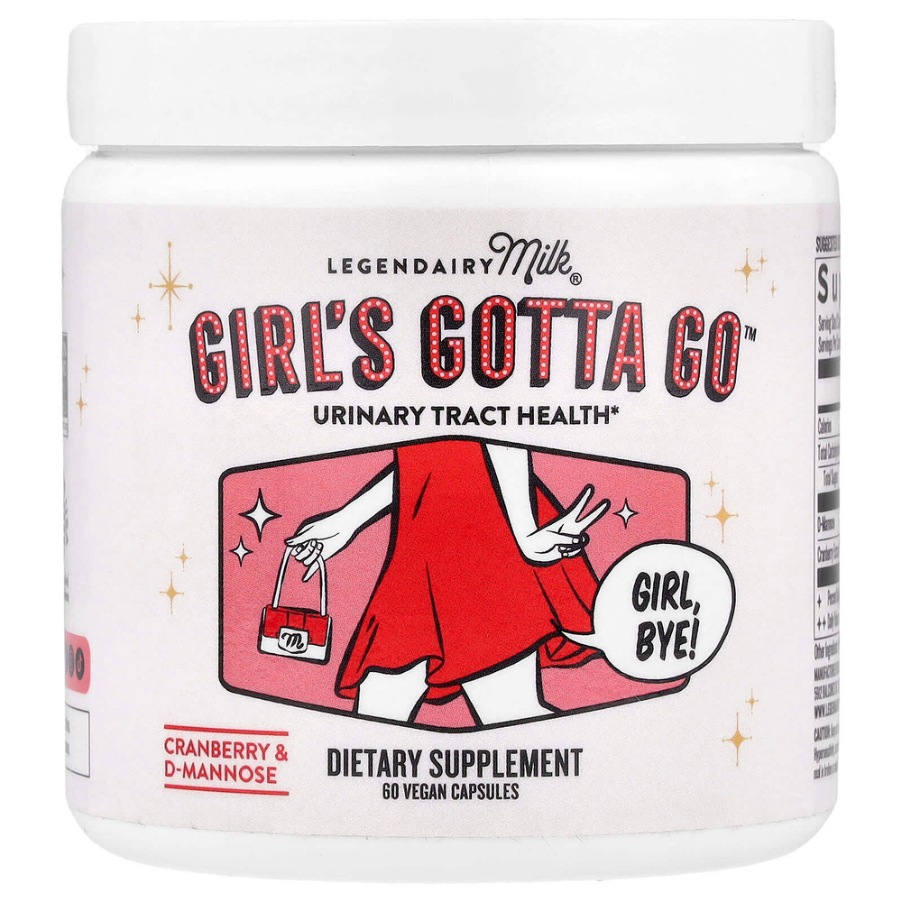 Legendairy Milk, Girl's Gotta Go ™, здоровье мочевыводящих путей, 60 веганских капсул