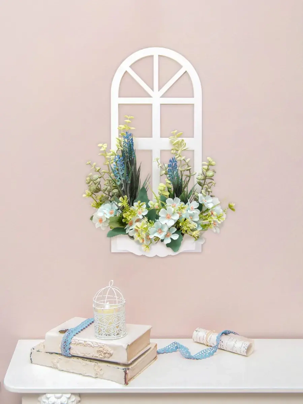 Панно на стену для интерьера "Окно с цветами"