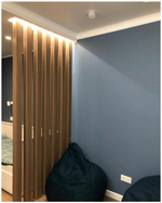 Перегородка 80х80мм с подсветкой из Ясеня